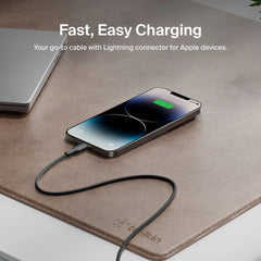 USB-C Braided Cable with Lightning Connector, 3.3ft/1m, Black