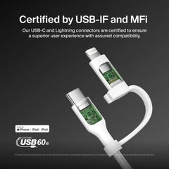 2-in-1 Cable with USB-C and Lightning Connector