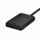2-Outlet Charging Station with USB Ports and USB-C Cable 70W