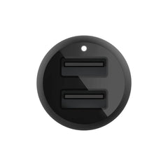 Dual USB-A Car Charger 24W + USB-A to Lightning Cable