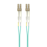 Fiber Optic Cable, 10GB/100GB Aqua Multimode LC/LC Duplex, 50/125 OM4
