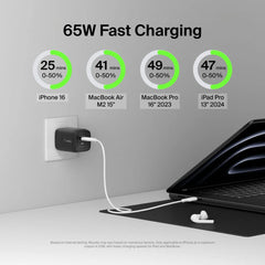 Dual USB-C GaN Wall Charger with PPS 65W