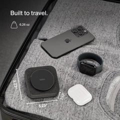 2-in-1 Magnetic Charging Travel Pad with Qi2 15W