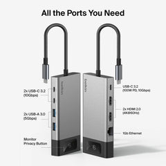8-Port Dual Display USB-C Hub