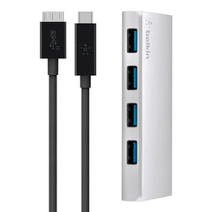 USB 3.0 4 Port Hub + USB-C Cable (USB Type-C) (Certified Refurbished)