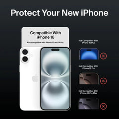 InvisiGlass Blue Light Filter Screen Protector for iPhone 16/15/14 Pro