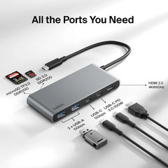 7-Port USB-C Hub with Dual USB-C Ports